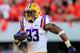 Sep 28, 2013; Athens, GA, USA; LSU Tigers running back Jeremy Hill (33) runs the ball in the second half against the Georgia Bulldogs at Sanford Stadium. Georgia won 44-41. Mandatory Credit: Daniel Shirey-USA TODAY Sports