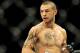 Jul 6, 2013; Las Vegas, NV, USA; Cub Swanson in the cage during his UFC Featherweight Bout against Dennis Siver (not pictured) at the MGM Grand Garden Arena.Swanson won Mandatory Credit: Jayne Kamin-Oncea-USA TODAY Sports