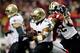 ATLANTA, GA - NOVEMBER 21: Running back Pierre Thomas #23 of the New Orleans Saints carries the ball against the Atlanta Falcons during a game at the Georgia Dome on November 21, 2013 in Atlanta, Georgia. (Photo by Kevin C. Cox/Getty Images)