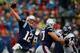 The better the protection for Patriots QB Tom Brady (left), the better the Patriots chances of beating the Denver Broncos on Sunday.