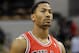 Nov 6, 2013; Indianapolis, IN, USA; Chicago Bulls point guard Derrick Rose (1) during the game against the Indiana Pacers at Bankers Life Fieldhouse. The Pacers won 97-80. Mandatory Credit: Pat Lovell-USA TODAY Sports
