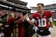TUSCALOOSA, AL - NOVEMBER 23: AJ McCarron #10 of the Alabama Crimson Tide celebrates their 49-0 win over the Chattanooga Mocs at Bryant-Denny Stadium on November 23, 2013 in Tuscaloosa, Alabama. (Photo by Kevin C. Cox/Getty Images)