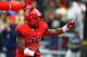 Nov 23, 2013; Tucson, AZ, USA; Arizona Wildcats running back Ka'Deem Carey celebrates after scoring a touchdown in the first quarter against the Oregon Ducks at Arizona Stadium. Mandatory Credit: Mark J. Rebilas-USA TODAY Sports