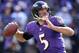Nov 10, 2013; Baltimore, MD, USA; Baltimore Ravens quarterback Joe Flacco (5) prepares to throw the ball against the Cincinnati Bengals at M&T Bank Stadium. Mandatory Credit: Mitch Stringer-USA TODAY Sports