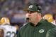 Nov 17, 2013; East Rutherford, NJ, USA; Green Bay Packers head coach Mike McCarthy on the sidelines during the first half against the New York Giants at MetLife Stadium. Mandatory Credit: Robert Deutsch-USA TODAY Sports