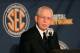 Jul 16, 2013; Hoover, AL, USA; SEC commissioner Mike Slive talks with the media during the 2013 SEC football media days at the Hyatt Regency. Mandatory Credit: Marvin Gentry-USA TODAY Sports