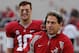 TUSCALOOSA, AL - NOVEMBER 23: Head coach Nick Saban of the Alabama Crimson Tide walks away from AJ McCarron #10 in the final mintues of their 49-0 win over the Chattanooga Mocs at Bryant-Denny Stadium on November 23, 2013 in Tuscaloosa, Alabama. (Photo by Kevin C. Cox/Getty Images)