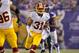 Nov 7, 2013; Minneapolis, MN, USA; Washington Redskins safety Brandon Meriweather (31) returns his interception of a Minnesota Vikings pass in the first quarter at Mall of America Field at H.H.H. Metrodome. The Vikings win 34-27. Mandatory Credit: Bruce Kluckhohn-USA TODAY Sports