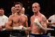 MANCHESTER, ENGLAND - NOVEMBER 23: Carl Froch shakes hands with George Groves during their IBF and WBA World Super Middleweight bout at Phones4u Arena on November 23, 2013 in Manchester, England. (Photo by Scott Heavey/Getty Images)