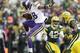 GREEN BAY, WI - NOVEMBER 24: Adrian Peterson #28 of the Minnesota Vikings leaps into the end zone for a touchdown against the Green Bay Packers at Lambeau Field on November 24, 2013 in Green Bay, Wisconsin. (Photo Tom Lynn /Getty Images)