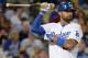 LOS ANGELES, CA - SEPTEMBER 27: Matt Kemp #27 of the Los Angeles Dodgers sets up at bat during the first inning against the Colorado Rockies at Dodger Stadium on September 27, 2013 in Los Angeles, California. (Photo by Harry How/Getty Images)