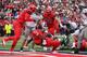 TUCSON, AZ - NOVEMBER 23: Running back Ka'Deem Carey #25 of the Arizona Wildcats dives into the endzone to score on a 6 yard rushing touchdown against the Oregon Ducks during the first quarter of the college football game at Arizona Stadium on November 23, 2013 in Tucson, Arizona. (Photo by Christian Petersen/Getty Images)