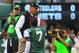 Oct 13, 2013; East Rutherford, NJ, USA; New York Jets head coach Rex Ryan and New York Jets quarterback Geno Smith (7) shake hands during the pre game warmups for their game against the Pittsburgh Steelers at MetLife Stadium. Mandatory Credit: Ed Mulholland-USA TODAY Sports