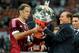 MILAN, ITALY - AUGUST 21: AC Milan chairman Silvio Berlusconi and Massimo Ambrosini celebrate after winning the Berlusconi Trophy during the Berlusconi Trophy match between AC Milan and Juventus FC at Giuseppe Meazza Stadium on August 21, 2011 in Milan, Italy. (Photo by Claudio Villa/Getty Images)