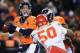 DENVER, CO - NOVEMBER 17: Quarterback Peyton Manning #18 of the Denver Broncos drops back to pass as tackle Orlando Franklin #74 of the Denver Broncos blocks outside linebacker Justin Houston #50 of the Kansas City Chiefs at Sports Authority Field at Mile High on November 17, 2013 in Denver, Colorado. The Broncos defeated the Chiefs 27-17. (Photo by Doug Pensinger/Getty Images)