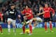 CARDIFF, WALES - NOVEMBER 24: Peter Whittingham of Cardiff (c) is fouled by Tom Cleverley of Manchester United (r) during the Barclays Premier League match between Cardiff City and Manchester United at Cardiff City Stadium on November 24, 2013 in Cardiff, Wales. (Photo by Stu Forster/Getty Images)