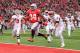 COLUMBUS, OH - NOVEMBER 23: Carlos Hyde #34 of the Ohio State Buckeyes completes a 16-yard run for a touchdown in the first quarter against the Indiana Hoosiers at Ohio Stadium on November 23, 2013 in Columbus, Ohio. (Photo by Jamie Sabau/Getty Images)