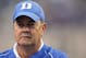 DURHAM, NC - OCTOBER 18: Head coach David Cutcliffe of the Duke Blue Devils watches the action during the game against the Miami Hurricanes at Wallace Wade Stadium on October 18, 2008 in Durham, North Carolina. (Photo by Kevin C. Cox/Getty Images)