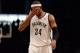 Nov 27, 2013; Brooklyn, NY, USA; Brooklyn Nets small forward Paul Pierce (34) looks on against the Los Angeles Lakers during the second half at Barclays Center. The Lakers won 99-94. Mandatory Credit: Joe Camporeale-USA TODAY Sports