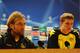 LONDON, ENGLAND - NOVEMBER 22: Borussia Dortmund coach Juergen Klopp and Sven Bender face the media during the Borussia Dortmund Training And Press Conference at Emirates Stadium on November 22, 2011 in London, England. (Photo by Mike Hewitt/Getty Images)
