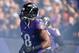 Nov 10, 2013; Baltimore, MD, USA; Baltimore Ravens linebacker Elvis Dumervil (58) runs onto the field prior to the game against the Cincinnati Bengals at M&T Bank Stadium. Mandatory Credit: Evan Habeeb-USA TODAY Sports