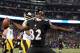 BALTIMORE, MD - NOVEMBER 28: Torrey Smith #82 of the Baltimore Ravens celebrates after scoring a touchdown in the first quarter of an NFL game against the Pittsburgh Steelers at M&T Bank Stadium on November 28, 2013 in Baltimore, Maryland. (Photo by Patrick Smith/Getty Images)