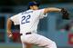 LOS ANGELES, CA - MAY 14: Clayton Kershaw #22 of the Los Angeles Dodgers throws a pitch against the Washington Nationals at Dodger Stadium on May 14, 2013 in Los Angeles, California. (Photo by Stephen Dunn/Getty Images)