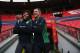 MANCHESTER, ENGLAND - NOVEMBER 29: Sam Thaiday (L) and Corey Parker (R) enter the stadium ahead of the Australia training session at Old Trafford on November 29, 2013 in Manchester, England. (Photo by Michael Steele/Getty Images)