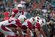 Nov 17, 2013; Jacksonville, FL, USA; Arizona Cardinals quarterback Carson Palmer (3) yells to a receiver during the second half of the game against the Jacksonville Jaguars at EverBank Field. Mandatory Credit: Rob Foldy-USA TODAY Sports