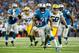 Nov 28, 2013; Detroit, MI, USA; Detroit Lions running back Reggie Bush (21) runs the ball during the second quarter against the Green Bay Packers during a NFL football game on Thanksgiving at Ford Field. Mandatory Credit: Tim Fuller-USA TODAY Sports