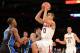 Nov 29, 2013; New York, NY, USA; Arizona Wildcats guard Nick Johnson (13) puts up a shot against the Duke Blue Devils during the first half of the NIT Season Tip-Off Championship game at Madison Square Garden. Mandatory Credit: Joe Camporeale-USA TODAY Sports