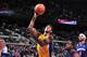 AUBURN HILLS, MI - NOVEMBER 29: Nick Young #0 of the Los Angeles Lakers shoots against the Detroit Pistons on November 29, 2013 at The Palace of Auburn Hills in Auburn Hills, Michigan. NOTE TO USER: User expressly acknowledges and agrees that, by downloading and/or using this photograph, User is consenting to the terms and conditions of the Getty Images License Agreement. Mandatory Copyright Notice: Copyright 2013 NBAE (Photo by D. Williams/Einstein/NBAE via Getty Images)
