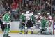 Patrick Sharp helped Chicago rally from a goal down in the third period to win its fifth straight game in Dallas Friday night.