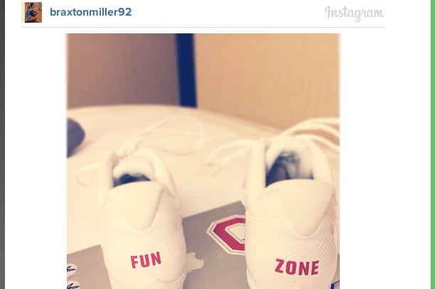 Photo: Miller to Wear Cleats That Read “Fun Zone” on the Back Today