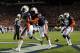 Nov 30, 2013; Auburn, AL, USA; Auburn Tigers cornerback Chris Davis (left) celebrates with teammates after returning a missed field goal for a 100 yard touchdown during the fourth quarter at Jordan Hare Stadium. Auburn Tigers won 34-28. Mandatory Credit: Shanna Lockwood-USA TODAY Sports