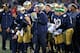 SOUTH BEND, IN - NOVEMBER 02: Head coach Brian Kelly of the Notre Dame Fighting Irish calls a play during a game against the Navy Midshipmen at Notre Dame Stadium on November 2, 2013 in South Bend, Indiana. Notre Dame defeated Navy 38-34. (Photo by Jonathan Daniel/Getty Images)