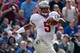 GAINESVILLE, FL - NOVEMBER 30: Jameis Winston #5 of the Florida State Seminoles scrambles for yardage during the game against the Florida Gators on November 30, 2013 in Gainesville, Florida. (Photo by Sam Greenwood/Getty Images)