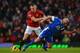 MANCHESTER, ENGLAND - FEBRUARY 10: Tom Cleverley of Manchester United tangles with Leon Osman of Everton during the Barclays Premier League match between Manchester United and Everton at Old Trafford on February 10, 2013 in Manchester, England. (Photo by Shaun Botterill/Getty Images)