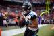 Dec 1, 2013; Cleveland, OH, USA; Jacksonville Jaguars wide receiver Cecil Shorts (84) catches the game winning pass in the end zone while being defended by Cleveland Browns cornerback Joe Haden (23) in the fourth quarter at FirstEnergy Stadium. Mandatory Credit: Andrew Weber-USA TODAY Sports