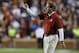 AUBURN, AL - NOVEMBER 30: Head coach Nick Saban of the Alabama Crimson Tide reacts in the fourth quarter against the Auburn Tigers at Jordan-Hare Stadium on November 30, 2013 in Auburn, Alabama. (Photo by Kevin C. Cox/Getty Images)