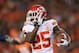 DENVER, CO - NOVEMBER 17: Jamaal Charles #25 of the Kansas City Chiefs carries the ball against the Denver Broncos at Sports Authority Field at Mile High on November 17, 2013 in Denver, Colorado. (Photo by Doug Pensinger/Getty Images)