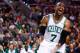 BOSTON, MA - NOVEMBER 15: Jared Sullinger #7 of the Boston Celtics reacts after losing the ball against the Portland Trailblazers in the first quarter during the game at TD Garden on November 15, 2013 in Boston, Massachusetts. (Photo by Jared Wickerham/Getty Images)