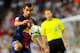 MADRID, SPAIN - AUGUST 29: Martin Montoya of FC Barcelona runs for the ball during the Supercopa second leg match between Real Madrid and Barcelona at Estadio Santiago Bernabeu on August 29, 2012 in Madrid, Spain. (Photo by Gonzalo Arroyo Moreno/Getty Images)