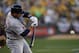 OAKLAND, CA - OCTOBER 10: Jhonny Peralta #27 of the Detroit Tigers bats in the second inning against the Oakland Athletics during Game Five of the American League Division Series at O.co Coliseum on October 10, 2013 in Oakland, California. (Photo by Thearon W. Henderson/Getty Images)