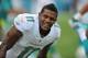 Oct 20, 2013; Miami Gardens, FL, USA; Miami Dolphins wide receiver Mike Wallace (11) prior to a game against the Buffalo Bills at Sun Life Stadium. Mandatory Credit: Steve Mitchell-USA TODAY Sports