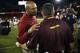 STANFORD, CA - SEPTEMBER 21: Head coach David Shaw (L) of the Stanford Cardinal speaks with head coach Todd Graham of the Arizona State Sun Devils after their game at Stanford Stadium on September 21, 2013 in Stanford, California. The Cardinals defeated the Sun Devils 42-28. (Photo by Stephen Lam/Getty Images)