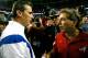 ATLANTA - DECEMBER 06: Head coach Nick Saban of the Alabama Crimson Tide congratulates head coach Urban Meyer of the Florida Gators after the Gators 31-20 win in the SEC Championship on December 6, 2008 at the Georgia Dome in Atlanta, Georgia. (Photo by Kevin C. Cox/Getty Images)