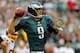 PHILADELPHIA, PA - NOVEMBER 17: Quarterback Nick Foles #9 of the Philadelphia Eagles looks to pass in the first half against the Washington Redskins during a game at Lincoln Financial Field on November 17, 2013 in Philadelphia, Pennsylvania. (Photo by Rich Schultz /Getty Images)