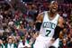 BOSTON, MA - NOVEMBER 15: Jared Sullinger #7 of the Boston Celtics reacts after losing the ball against the Portland Trailblazers in the first quarter during the game at TD Garden on November 15, 2013 in Boston, Massachusetts. (Photo by Jared Wickerham/Getty Images)