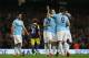 MANCHESTER, ENGLAND - DECEMBER 01: Samir Nasri of Manchester City celebrates his team's second goal with team mates during the Barclays Premier League match between Manchester City and Swansea City at Etihad Stadium on December 1, 2013 in Manchester, England. (Photo by Clive Brunskill/Getty Images)
